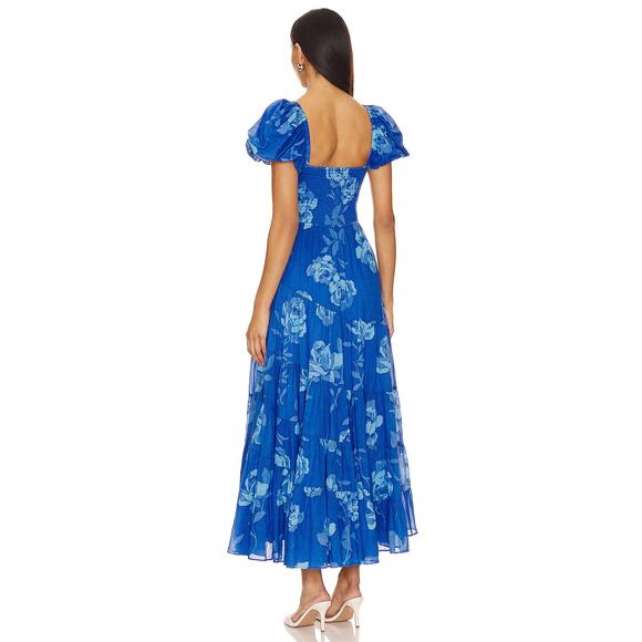 Free People Sundrenched Maxi Dress Sapphire Combo Size Medium Fairy - Picture 4 of 11